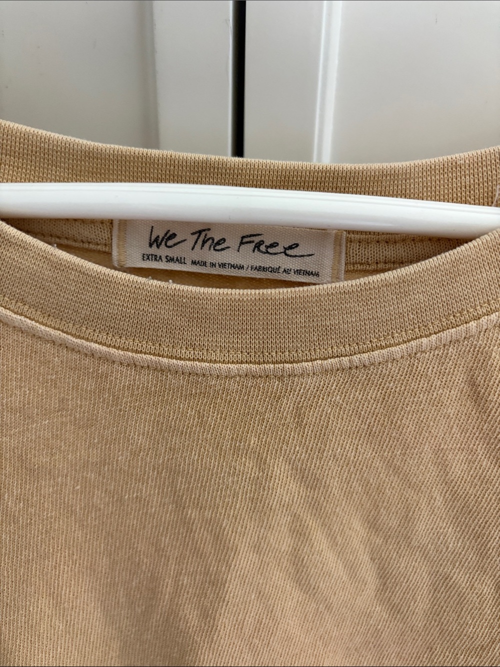 Free People Cropped Boxy Sweatshirt in Warm Beige - Picture 2 of 3